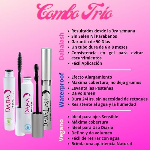 COMBO TRIO (Dabalash + 1 Daba Máscara Vegana + 1 Daba Mascara Waterproof)