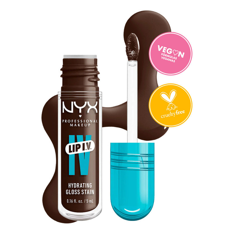 Tinta De Labios Hidratante Lip Iv Con Alto Pigmento Infusionado Con Agua De Coco Y Magnesio Fórmula Vegana De Nyx Professional Makeup Espresso Soak