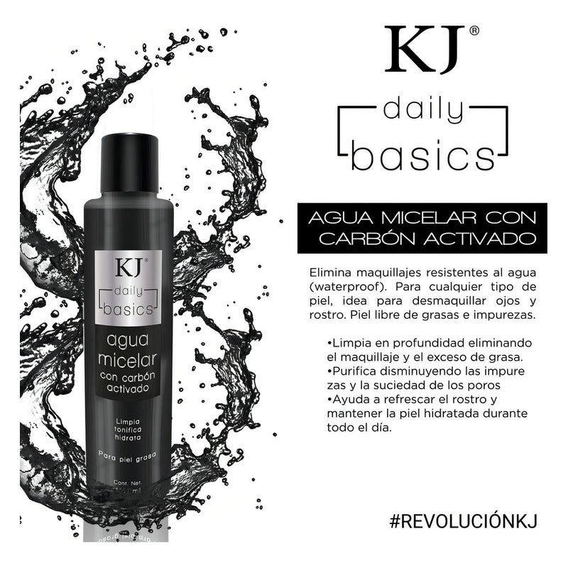 Agua Micelar Con Carbon Activado Kj Piel Grasa 120ml