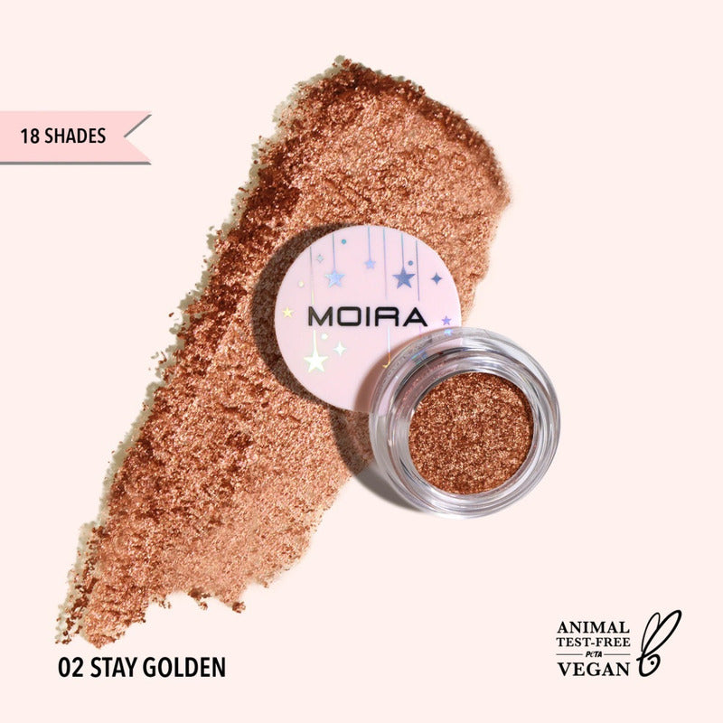 Sombra De Ojos Moira Cosmetics Starshow Shadow Pot Tono 002 Stay Golden
