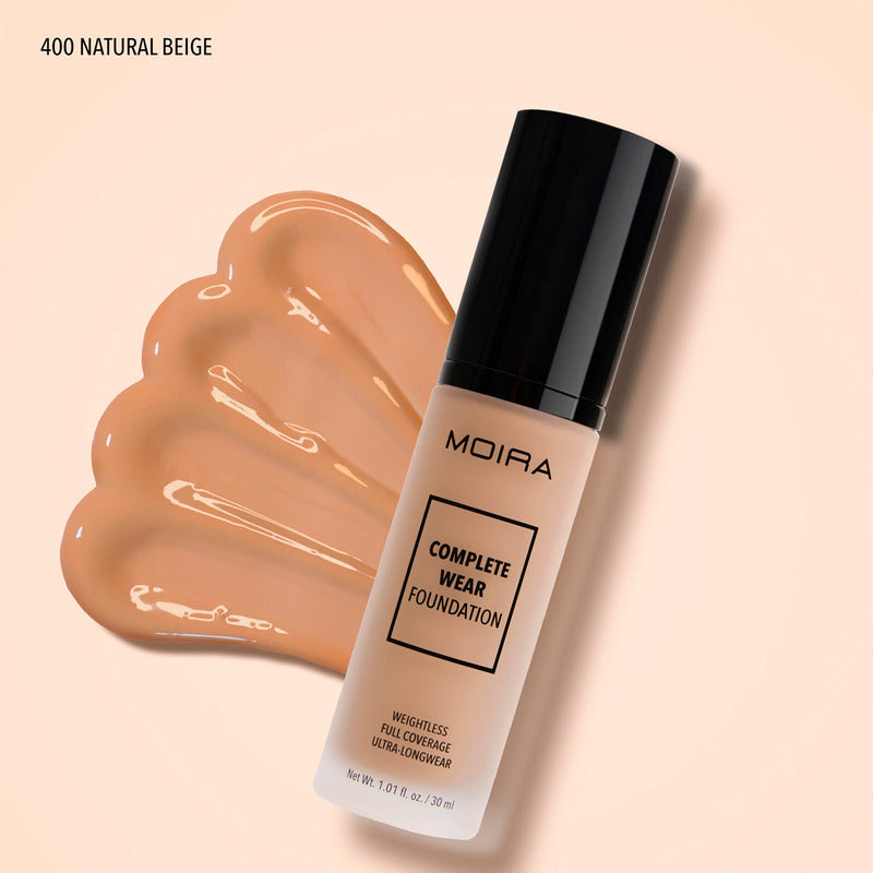 Base De Maquillaje Líquida Moira Complete Wear Foundation Acabado Mate Tono Natural Beige Cwf400